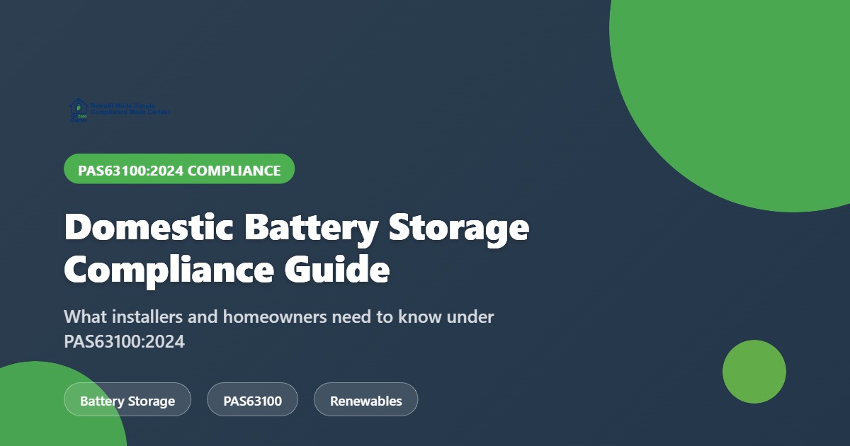 PAS63100:2024 domestic battery storage compliance guide - Net Zero Gurus